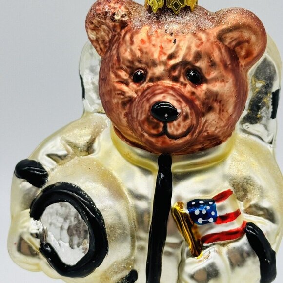 Teddys In Time 1999 BK Hand Blown Glass Ornament 1960s Spaceman - Picture 2 of 9